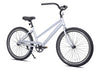 26" Haven Key 1 in Silver Fog | Step Thru Single Speed Aluminum Beach Cruiser | Angled View