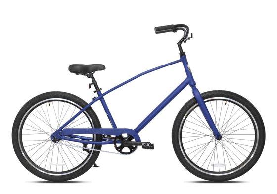 26" Haven Pointe 1 in Matte Navy Depths | Step Over Single Speed Aluminum Comfort Cruiser | Side View