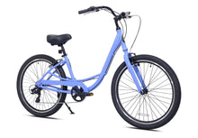  26" Haven Pointe 7 in Periwinkle | Step Thru 7 Speed Aluminum Comfort Cruiser | Angled View