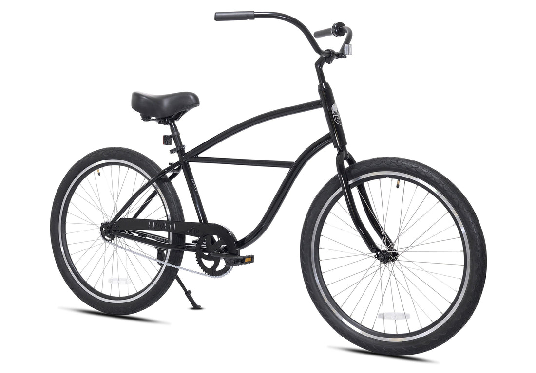  26" Haven Bay 1 in Total Eclipse | Step Over Single Speed Beach Cruiser | Angled View