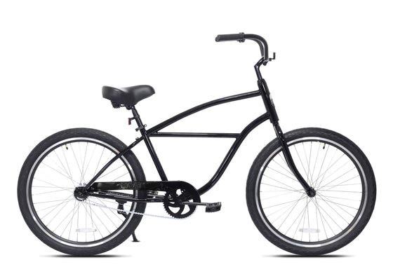 26" Haven Bay 1 in Total Eclipse | Step Over Single Speed Beach Cruiser | Side View
