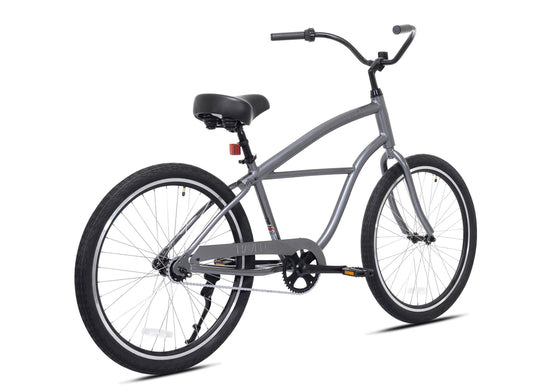 26" Haven Inlet 1 in Lighthouse Grey | Step Over Single Speed Aluminum Beach Cruiser | View from the Back