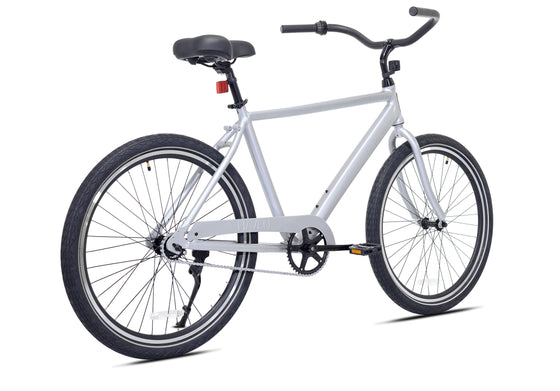 26" Haven Key 1 in Silver Fog | Step Over Single Speed Aluminum Beach Cruiser | Back View